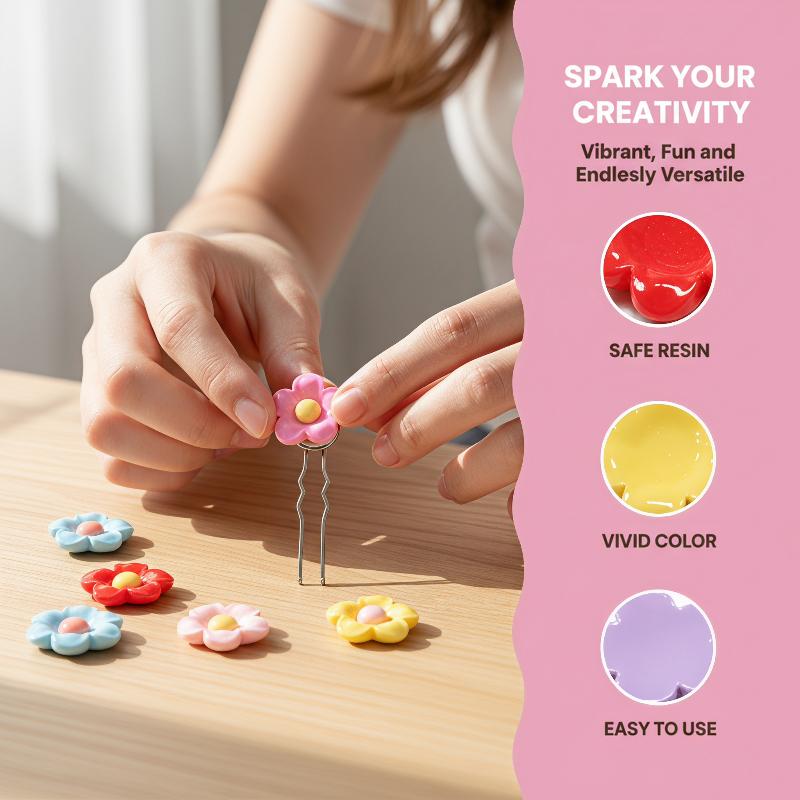 Resin Crafts Diy - 10PCS Shiny 22x22mm Flower Series Miniature