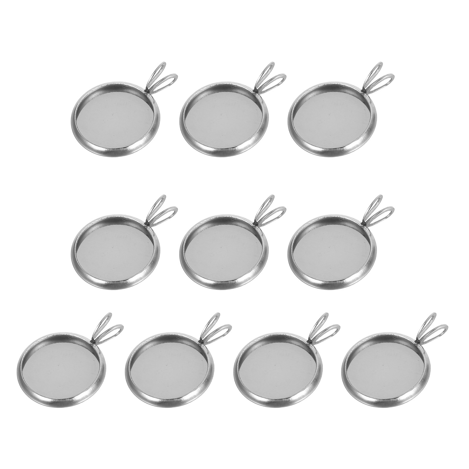 Crafting Resin - 10Pcs 12Mm Round Tray Pendant Base