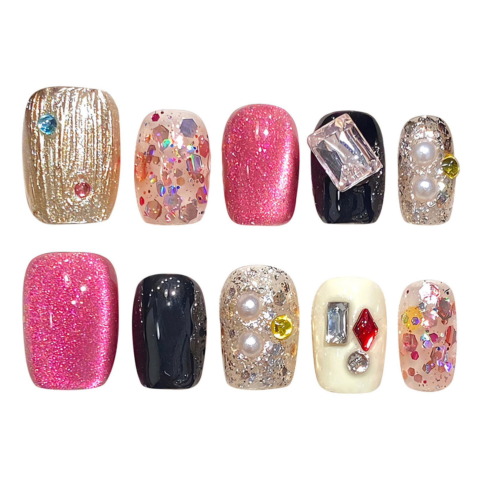 Handmade Press on Nails Glitte - Resin Craft Material review and price