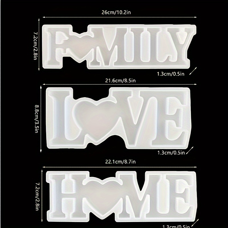 3Pcs Heart Slogan Silicone Res - Serving Tray Mold review and price